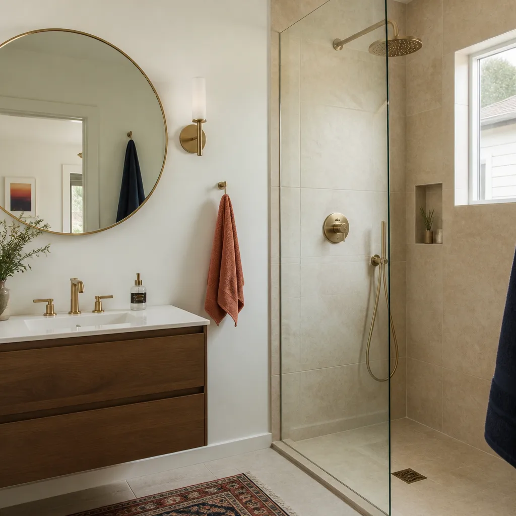 The bathroom inside a new ADU